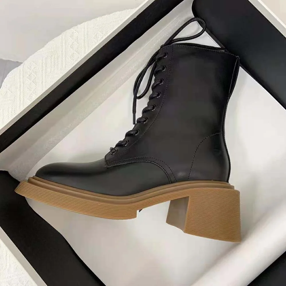 Loewe Combat Boot in Calfskin for Women in Black