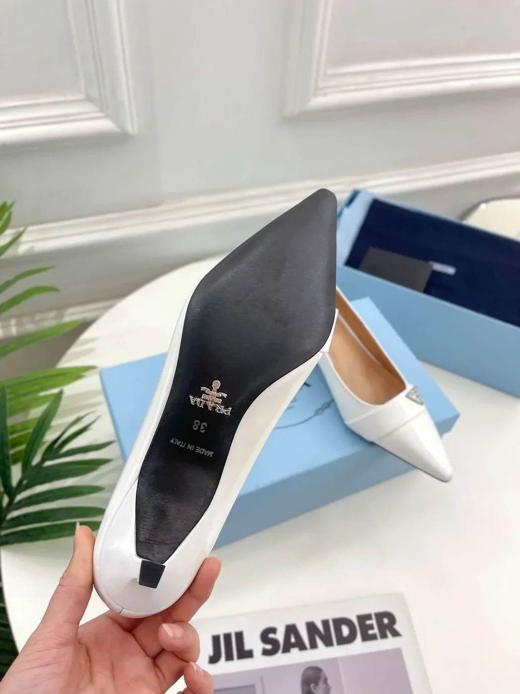Prada Soft Pointed Heel Pumps White Prada Soft Pointed Heel Pumps White