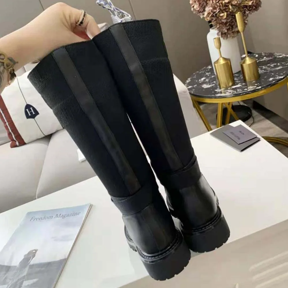 Dior D-Major Boot Black Technical Fabric and Calfskin for Women
