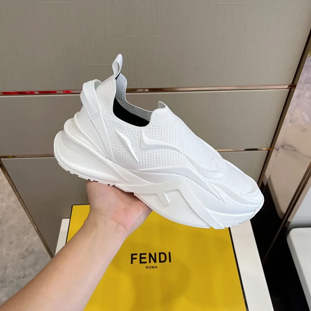 FD Fendi Flow Running Sneakers White 7E1504AHI8F0V4D