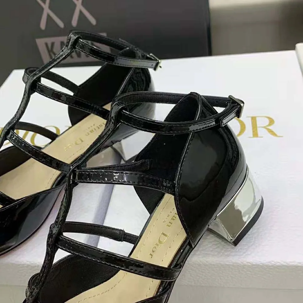 Dior La Parisienne Dior Ballerina Flat Black Patent Calfskin for Women
