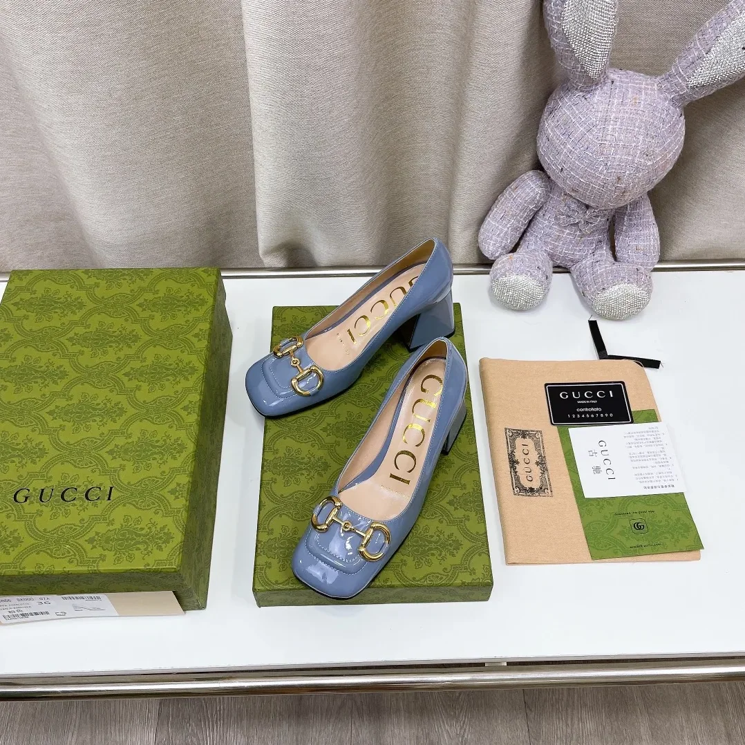 Gucci Mid-Heel Ballet Flat With Horsebit Jade Green for Women