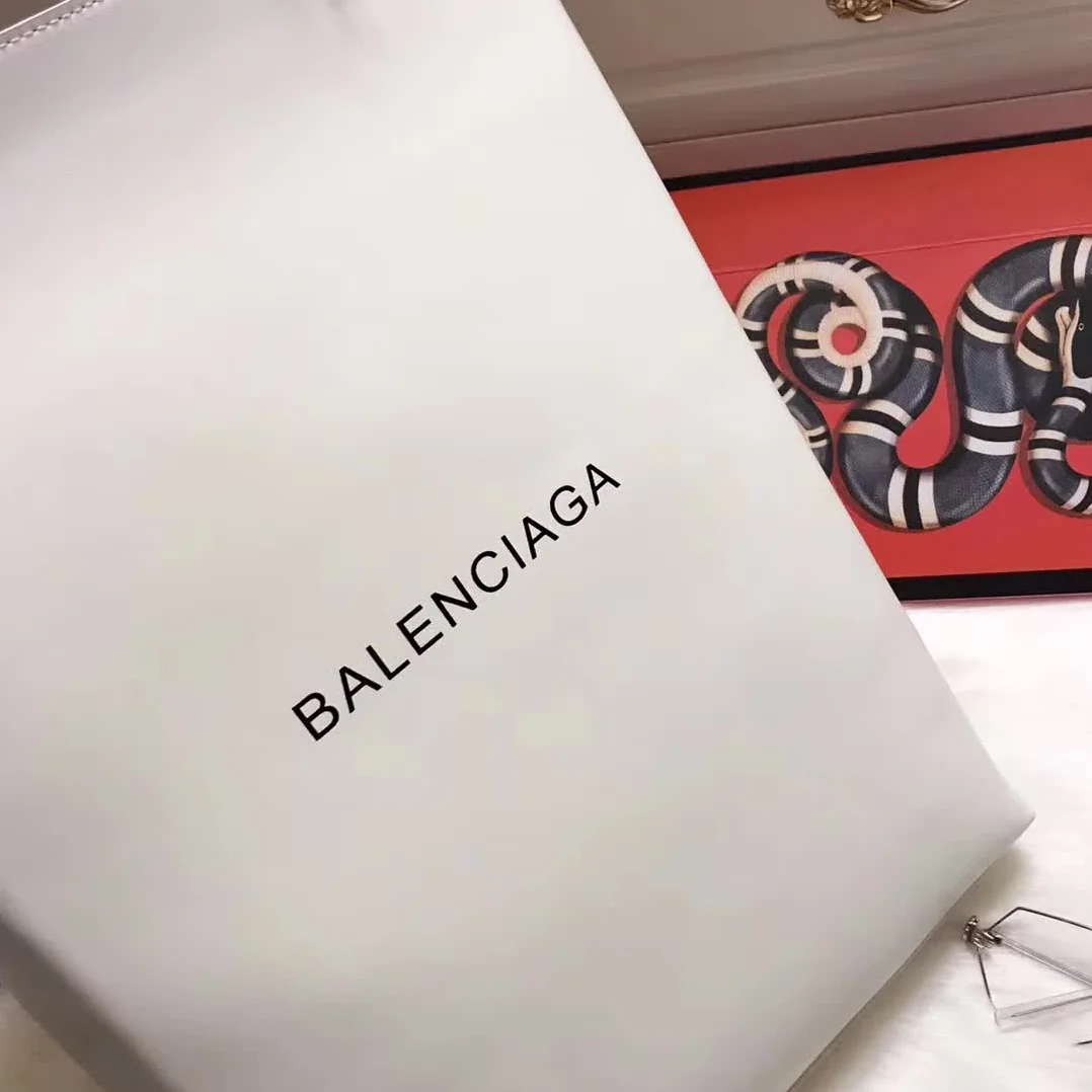 Balenciaga North-South Calfskin Shopping Bag M for Women in White Balenciaga North-South Calfskin Shopping Bag M for Women in White