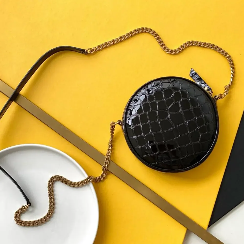 Saint Laurent YSL Vinyle Round Camera Bag in Black for Women