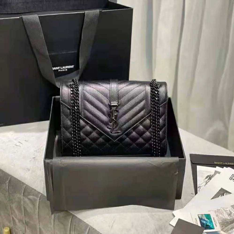Saint Laurent YSL Envelope Medium Bag in Mix Matelasse Grain DE Poudre Embossed Leather for Women Saint Laurent YSL Envelope Medium Bag in Mix Matelasse Grain DE Poudre Embossed Leather for Women