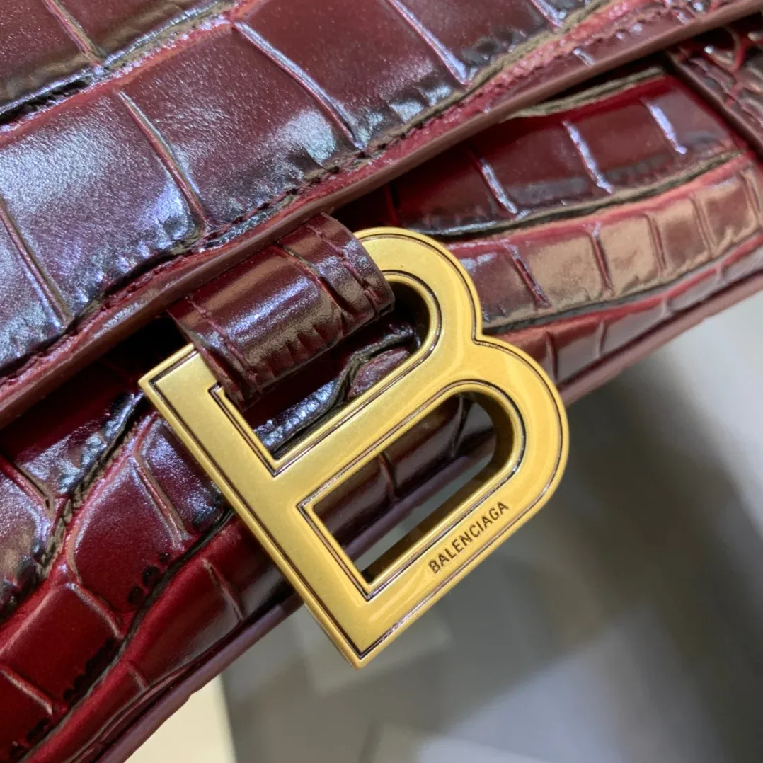 Balenciaga Hourglass Small Handbag In Dark Red Balenciaga Hourglass Small Handbag In Dark Red