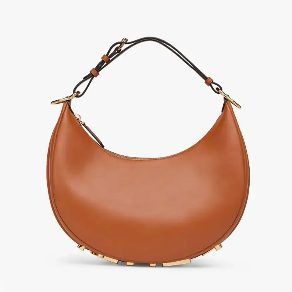 Fendi Fendigraphy Small Brown Leather Bag for Women