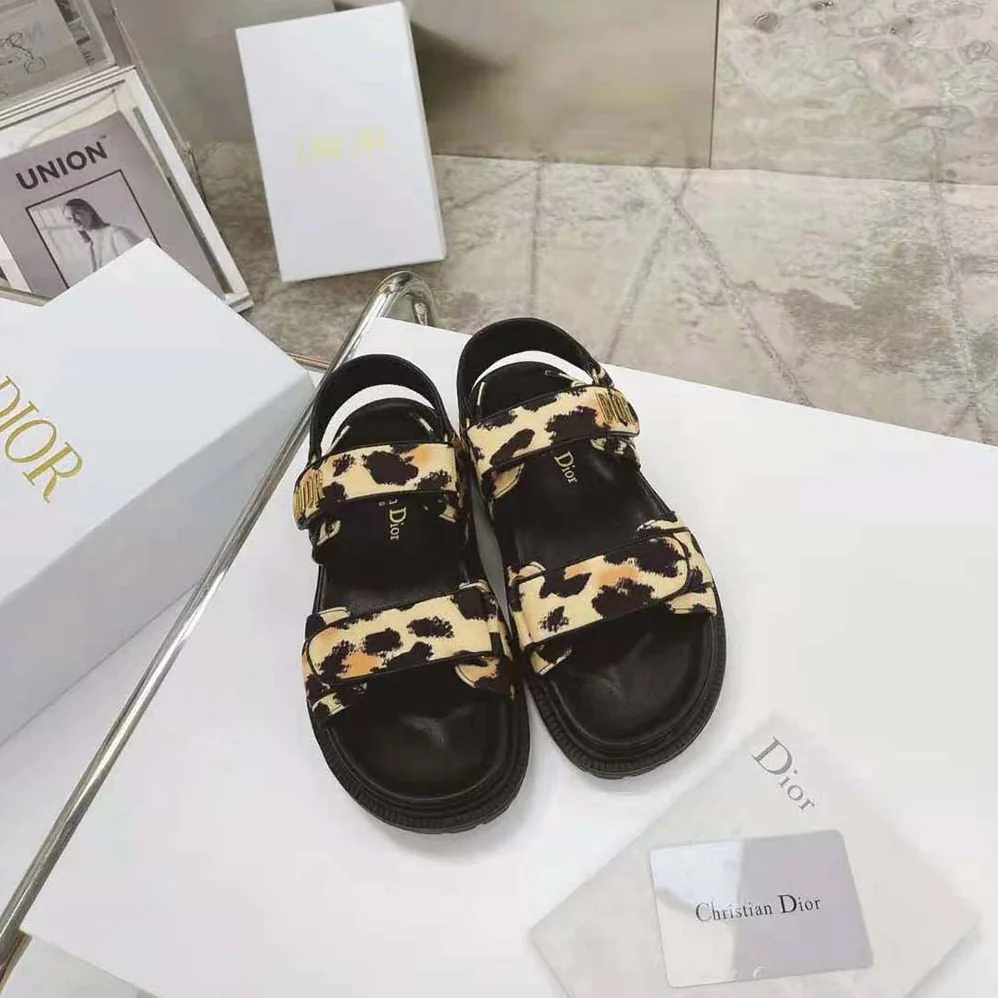 Dior DiorAct Sandal Beige Multicolor Mizza Printed Technical Fabric for Women Dior DiorAct Sandal Beige Multicolor Mizza Printed Technical Fabric for Women