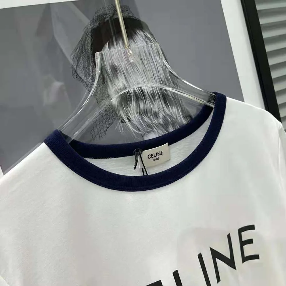 Celine T-shirt in Cotton Jersey for Women in White Celine T-shirt in Cotton Jersey for Women in White