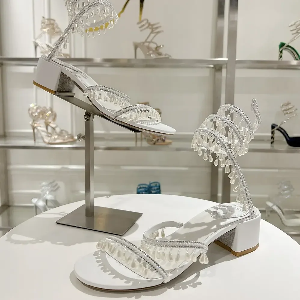 Rene Caovilla Chandelier Ivory Sandal 40 for Women Rene Caovilla Chandelier Ivory Sandal 40 for Women