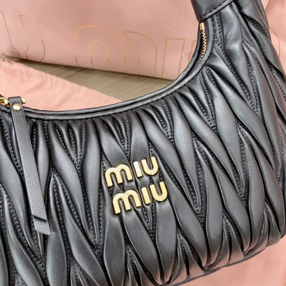 Miu Miu Wander Matelassé Nappa Leather Hobo Bag for Women