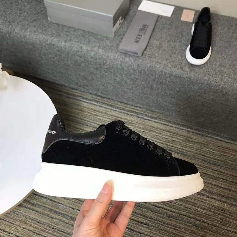 Alexander Mcqueen Oversized Sneaker With Black Velvet Calf Leather for Unisex Alexander Mcqueen Oversized Sneaker With Black Velvet Calf Leather for Unisex