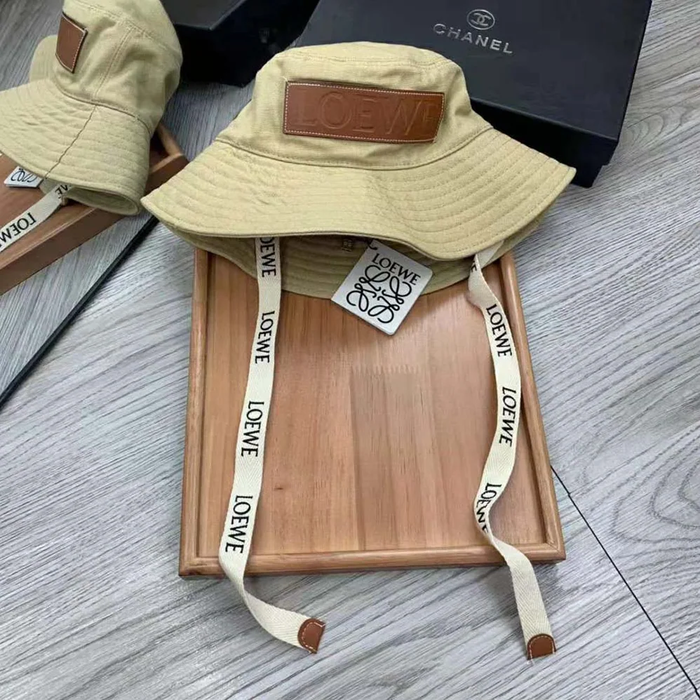 Loewe Fisherman Hat in Canvas and Calfskin for Women Loewe Fisherman Hat in Canvas and Calfskin for Women