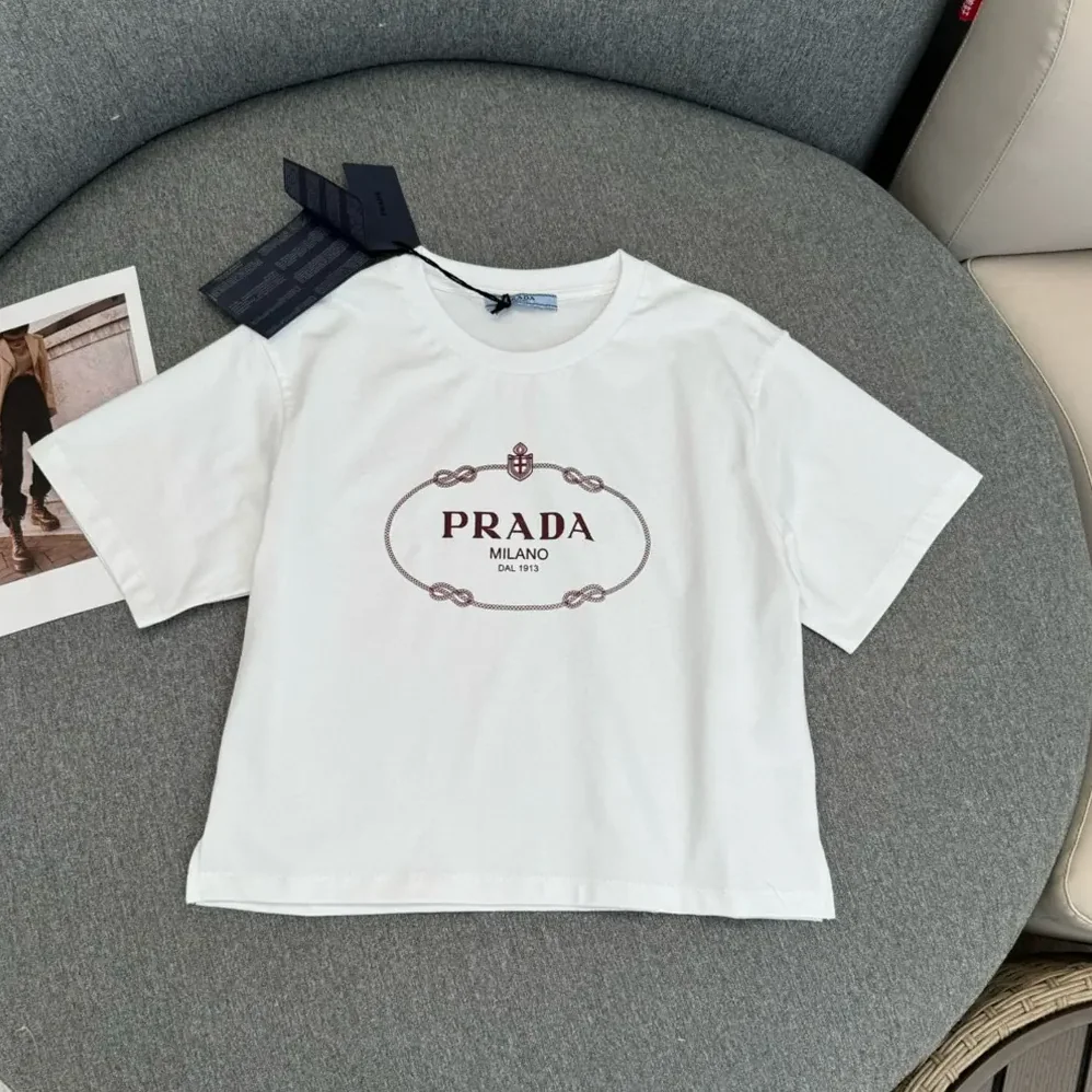 Prada Printed Jersey T for Women in shirt in Ivory