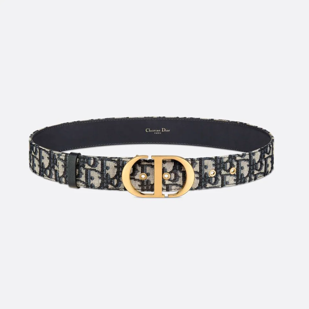 Dior 30 Montaigne Belt Blue Dior Oblique Jacquard 35 MM for Women Dior 30 Montaigne Belt Blue Dior Oblique Jacquard 35 MM for Women