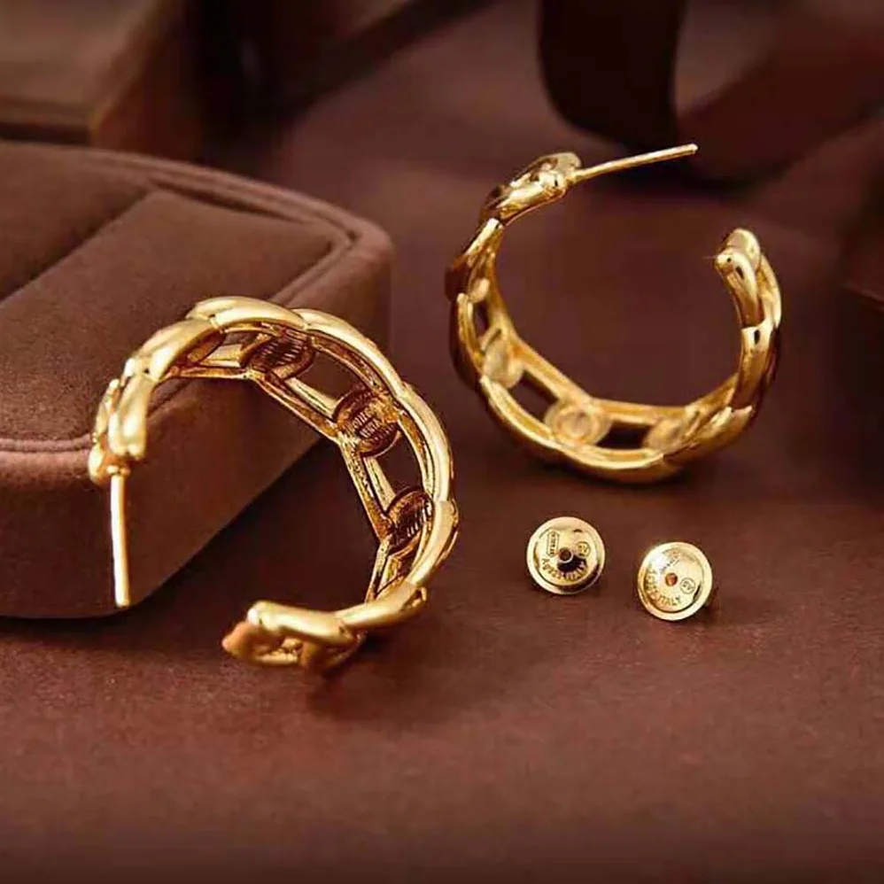 Dior CD Navy Earrings Gold for Women in Finish Metal Dior CD Navy Earrings Gold for Women in Finish Metal