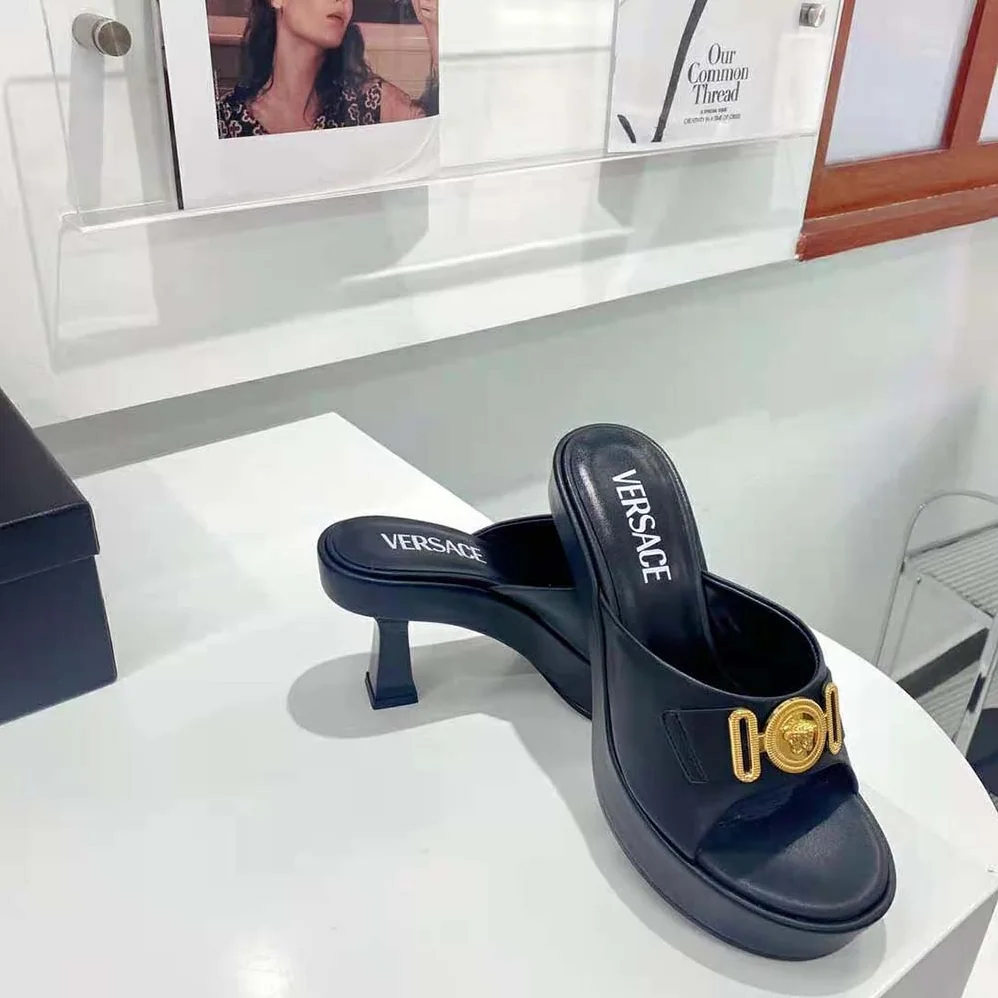 Versace Medusa Biggie Mules for Women in Black