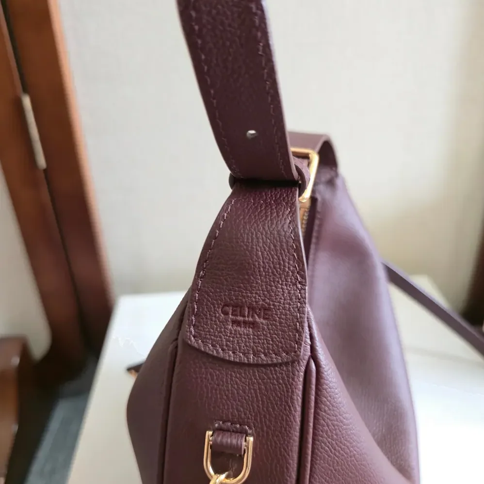 Celine Teen Celine Lulu in Grained Calfskin for Women in Deep Burgundy