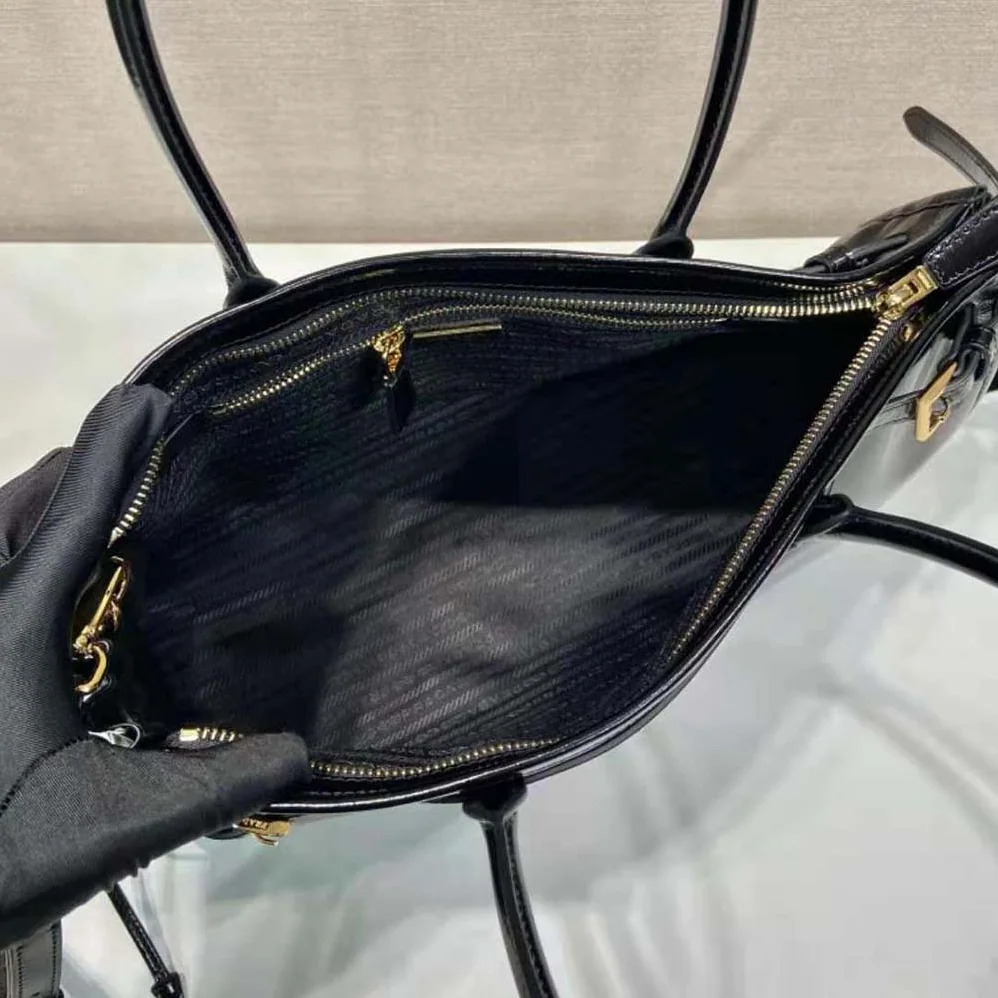 Prada Large Leather Handbag for Women in Black