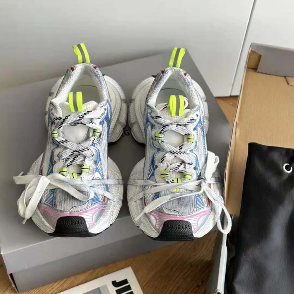 Balenciaga 3XL Sneaker in White Red and Blue Mesh and Polyurethane for Unisex Balenciaga 3XL Sneaker in White Red and Blue Mesh and Polyurethane for Unisex