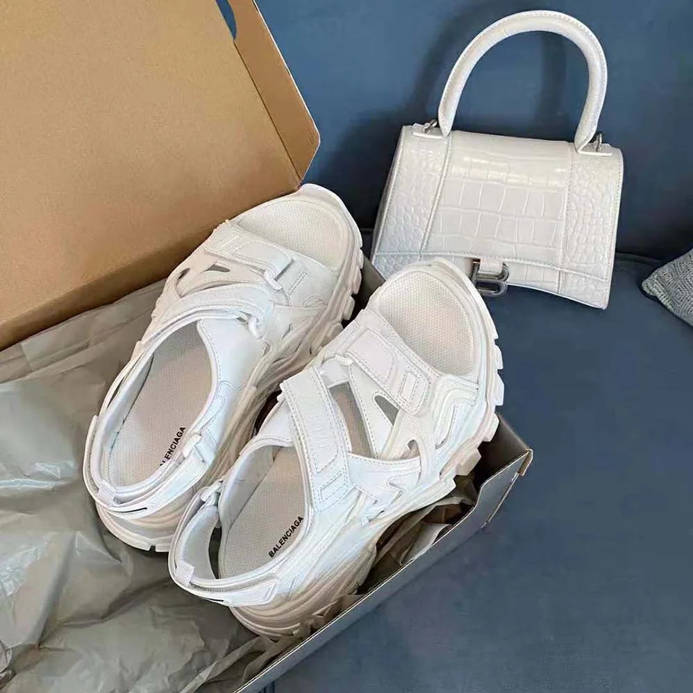 Balenciaga Track Sandal in White Neoprene and Rubber for Women Balenciaga Track Sandal in White Neoprene and Rubber for Women