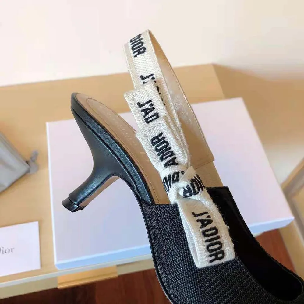 Dior J Adior Slingback Pump Black Technical Fabric for Women Dior J Adior Slingback Pump Black Technical Fabric for Women