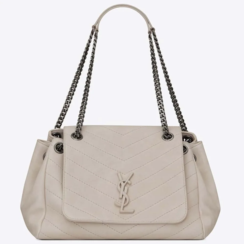 Saint Laurent YSL Nolita Medium Bag Vintage Leather for Women in White Saint Laurent YSL Nolita Medium Bag Vintage Leather for Women in White