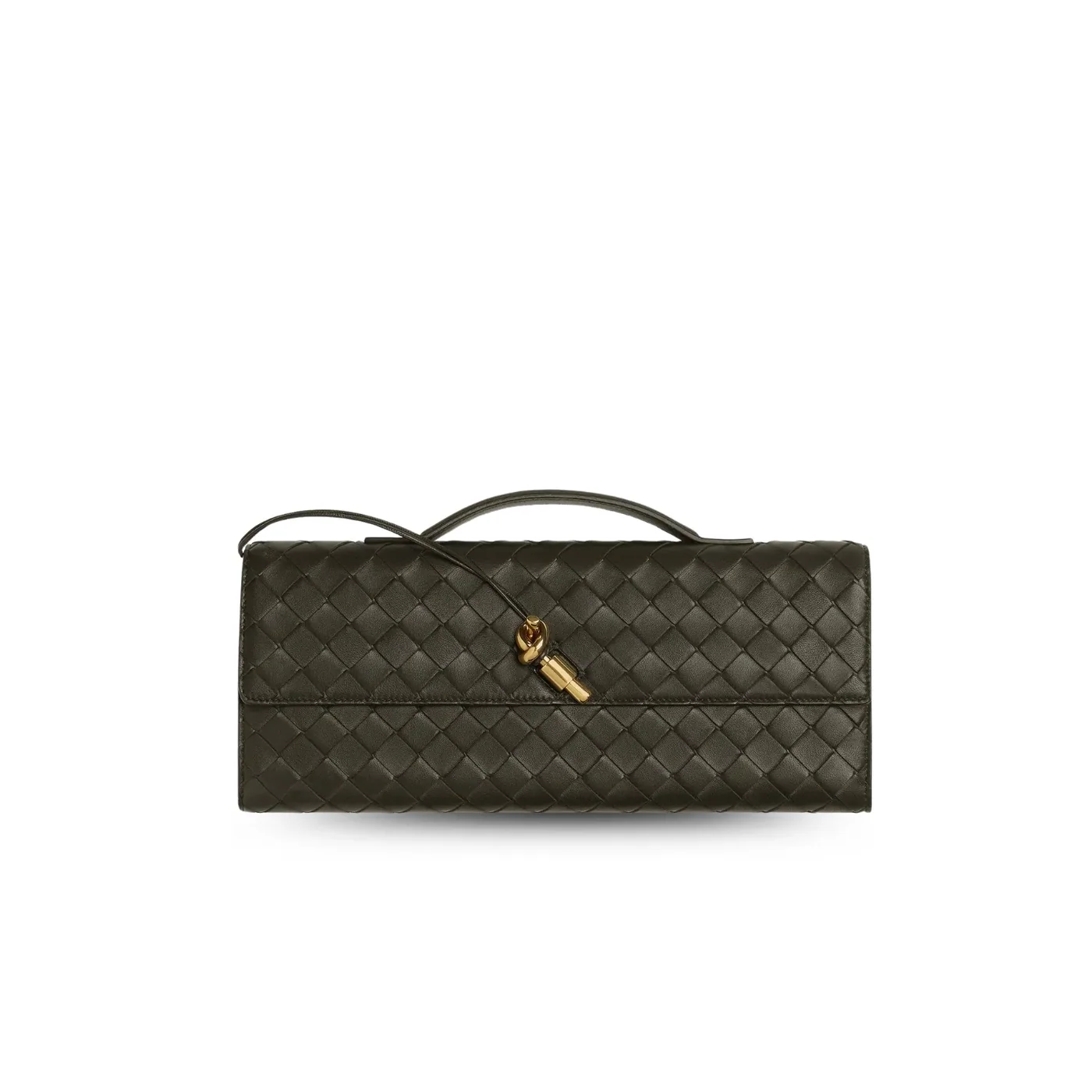 Bottega Veneta Andiamo Clutch Kaki /