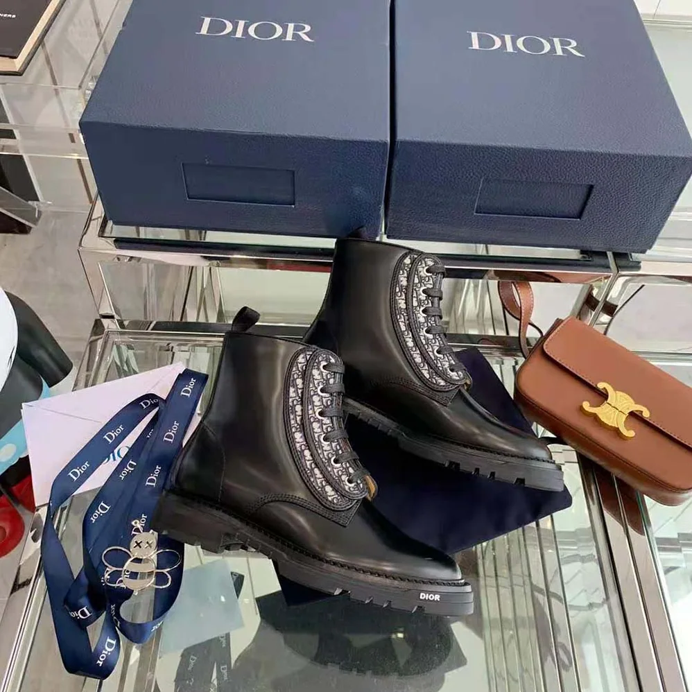 Dior Explorer II Laced Ankle Boot Black Polished Calfskin for Men