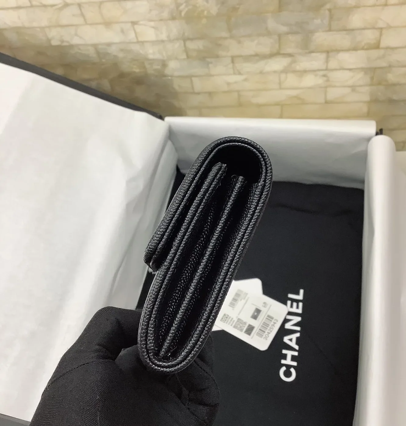 Chanel CO-CO Long Flap Wallet in Black with Silver Hardware , /