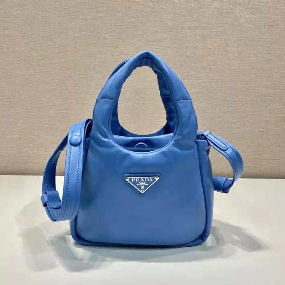 Prada Small Padded Prada Soft Nappa-Leather Bag for Women in Blue