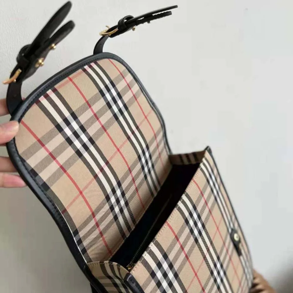 Burberry Vintage Check Nylon Satchel for Women in Brown