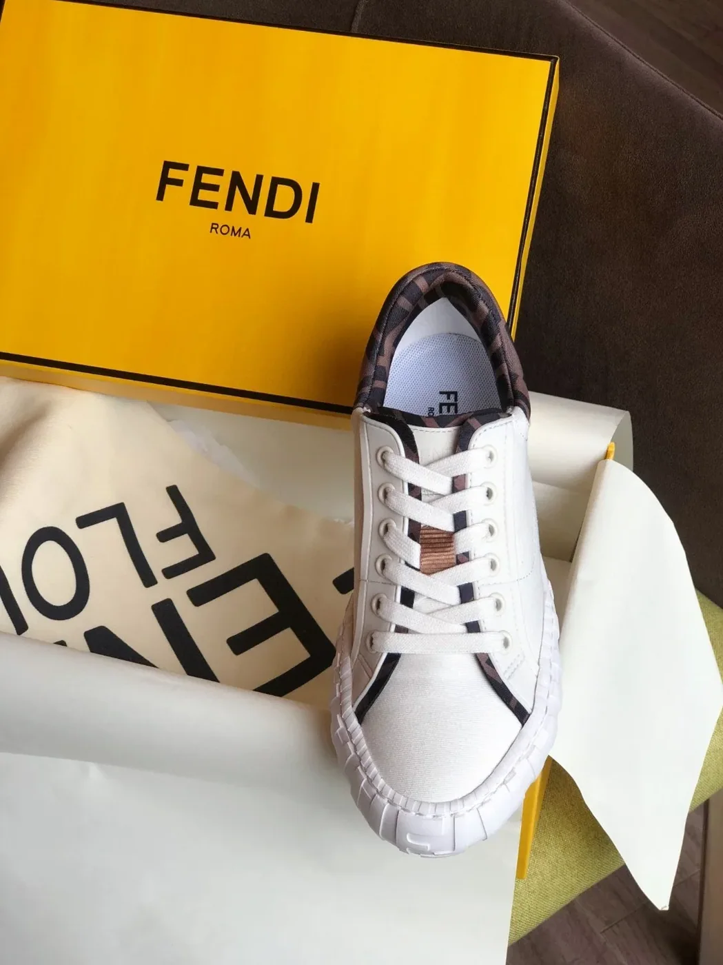 Fendi Force FF Lace-Ups Sneakers White 7E1414AF5A Fendi Force FF Lace-Ups Sneakers White 7E1414AF5A