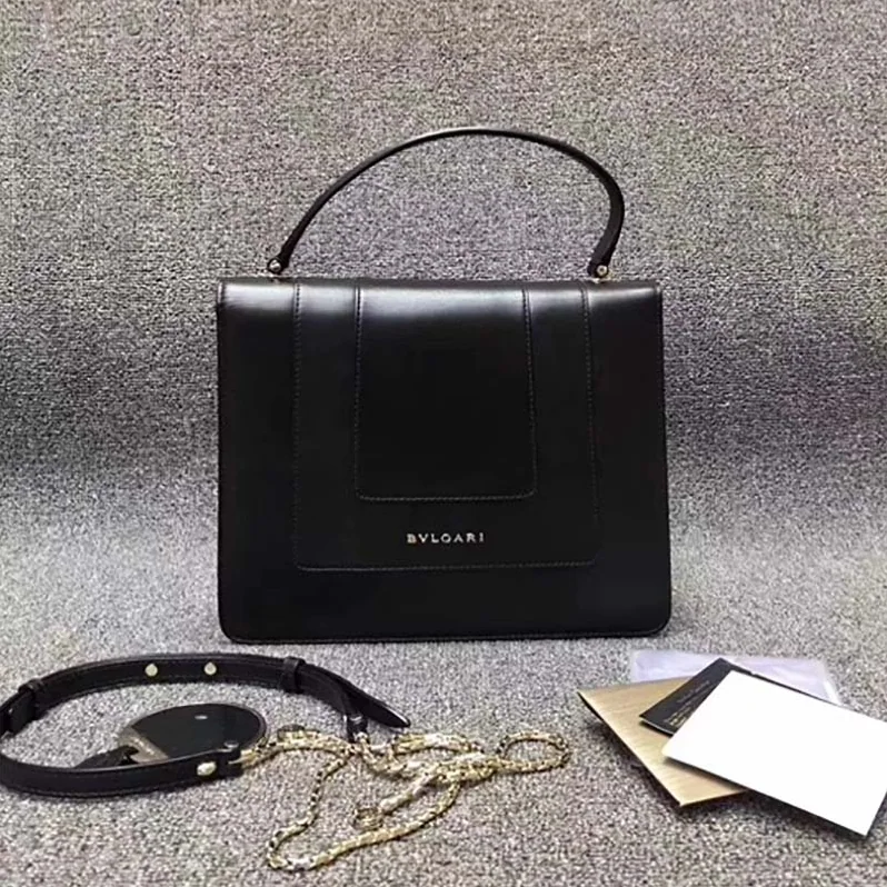 Bvlgari Large Flap Cover Bag “Serpenti Forever” in Calf for Women in Black Bvlgari Large Flap Cover Bag “Serpenti Forever” in Calf for Women in Black