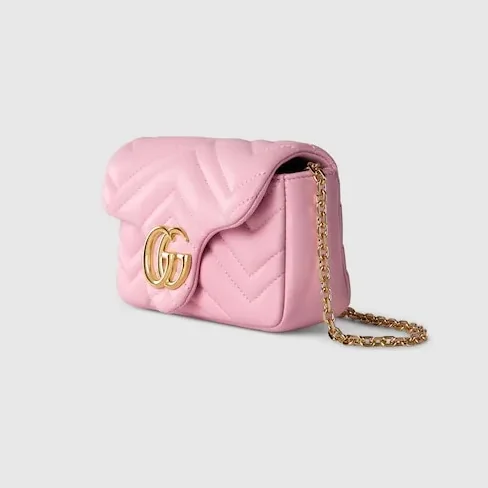 Gucci Marmont Mini Shoulder Bag in Light Pink Gold Hardware