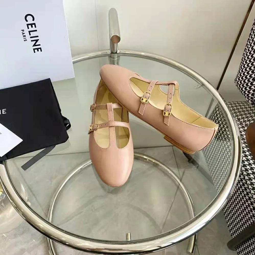 Celine Les Ballerines Celine Double Strap Mary Jane in Lambskin for Women