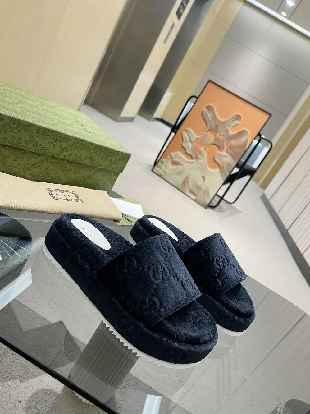 Gucci GG Platform Sandal Black for Women