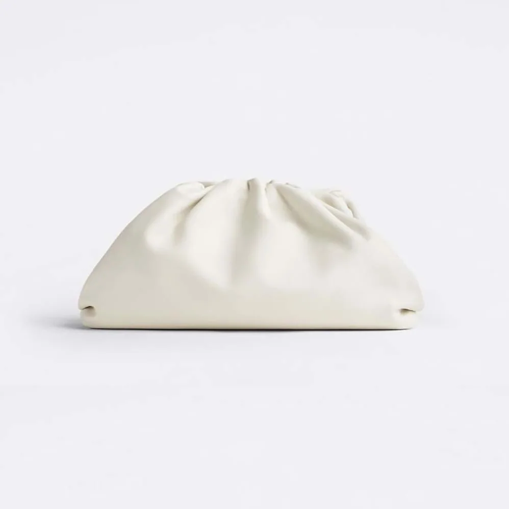 Bottega Veneta Teen Pouch Leather Clutch for Women in White