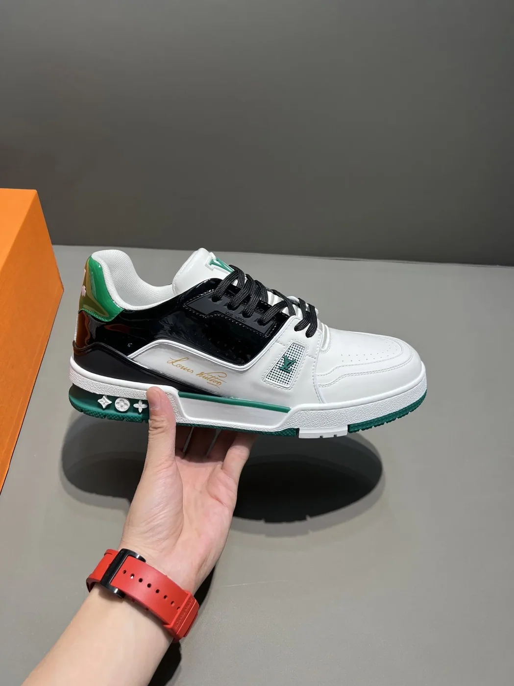 Louis Vuitton Trainer Sneaker White in Black Virgil Abloh Louis Vuitton Trainer Sneaker White in Black Virgil Abloh