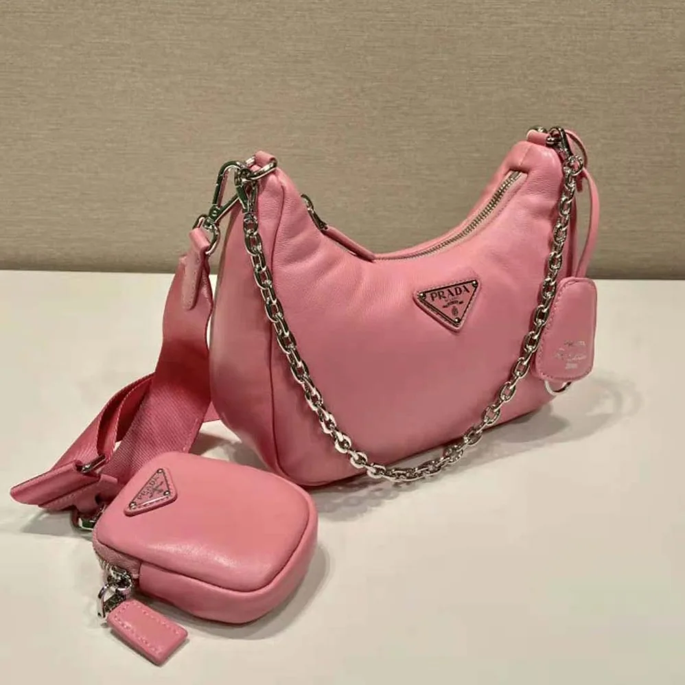 Prada Padded Nappa-Leather Prada Re-Edition 2005 Shoulder Bag for Women in Pink