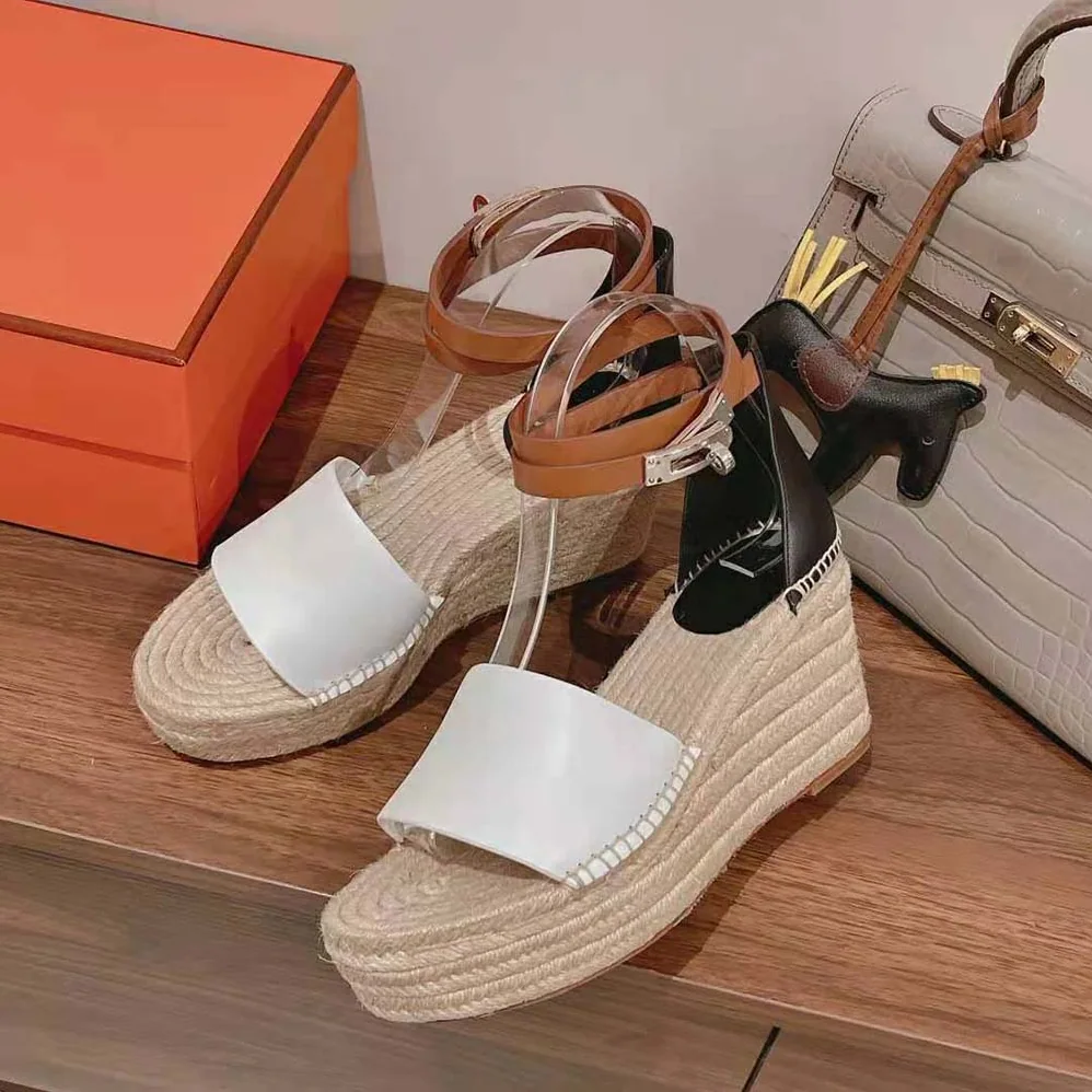 Hermes Tipoli Espadrille in Calfskin with Wrap-Around Ankle Strap for Women in Brown