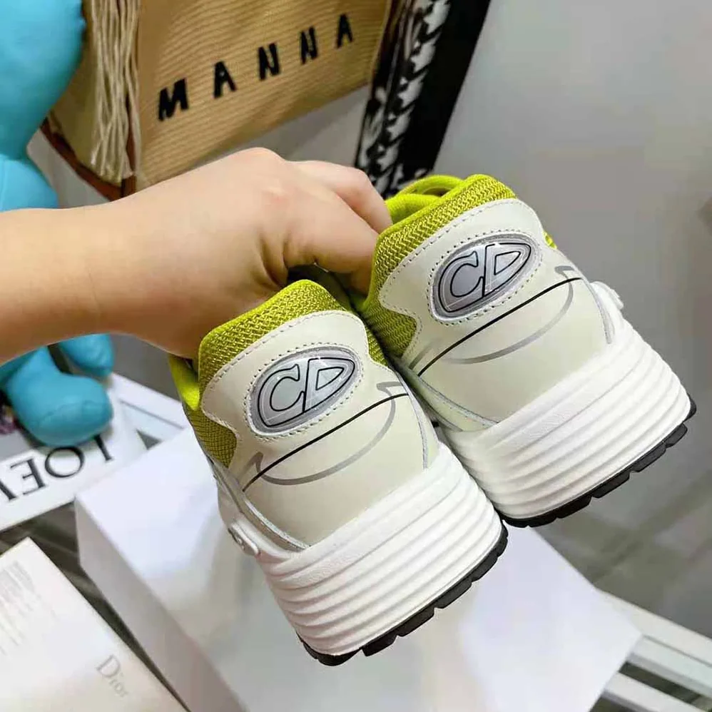 Dior B30 Sneaker Yellow Mesh and White Technical Fabric for Men