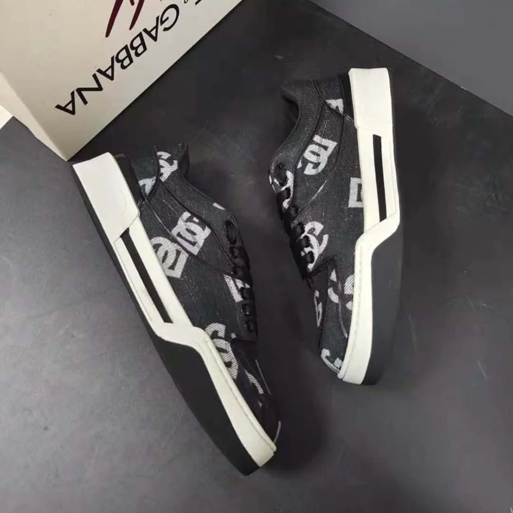 Dolce Gabbana D&G New Roma Sneakers with Denim Logo for Men Dolce Gabbana D&G New Roma Sneakers with Denim Logo for Men