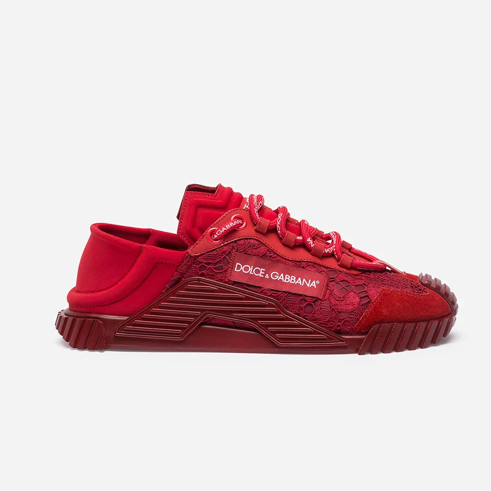 Dolce Gabbana D&G NS1 Slip on Sneakers in Mixed Materials for Women in Red Dolce Gabbana D&G NS1 Slip on Sneakers in Mixed Materials for Women in Red