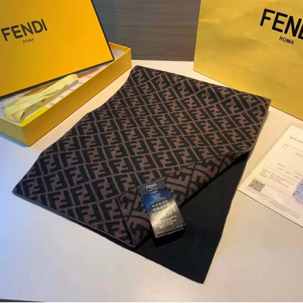 Fendi Multicolor Wool Scarf for Women in Red