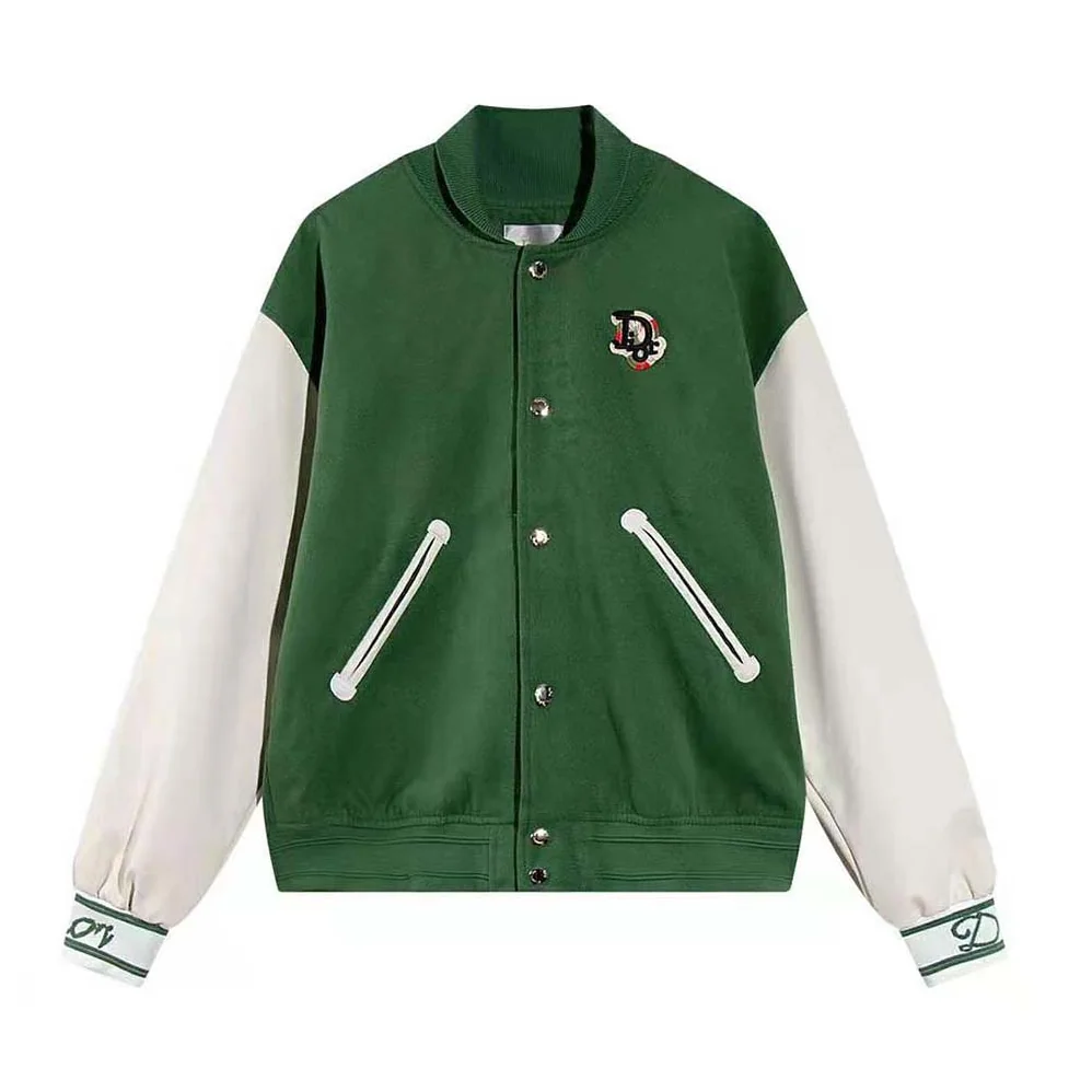 Dior Tears Blouson Green Leather Wool and Cashmere for Men