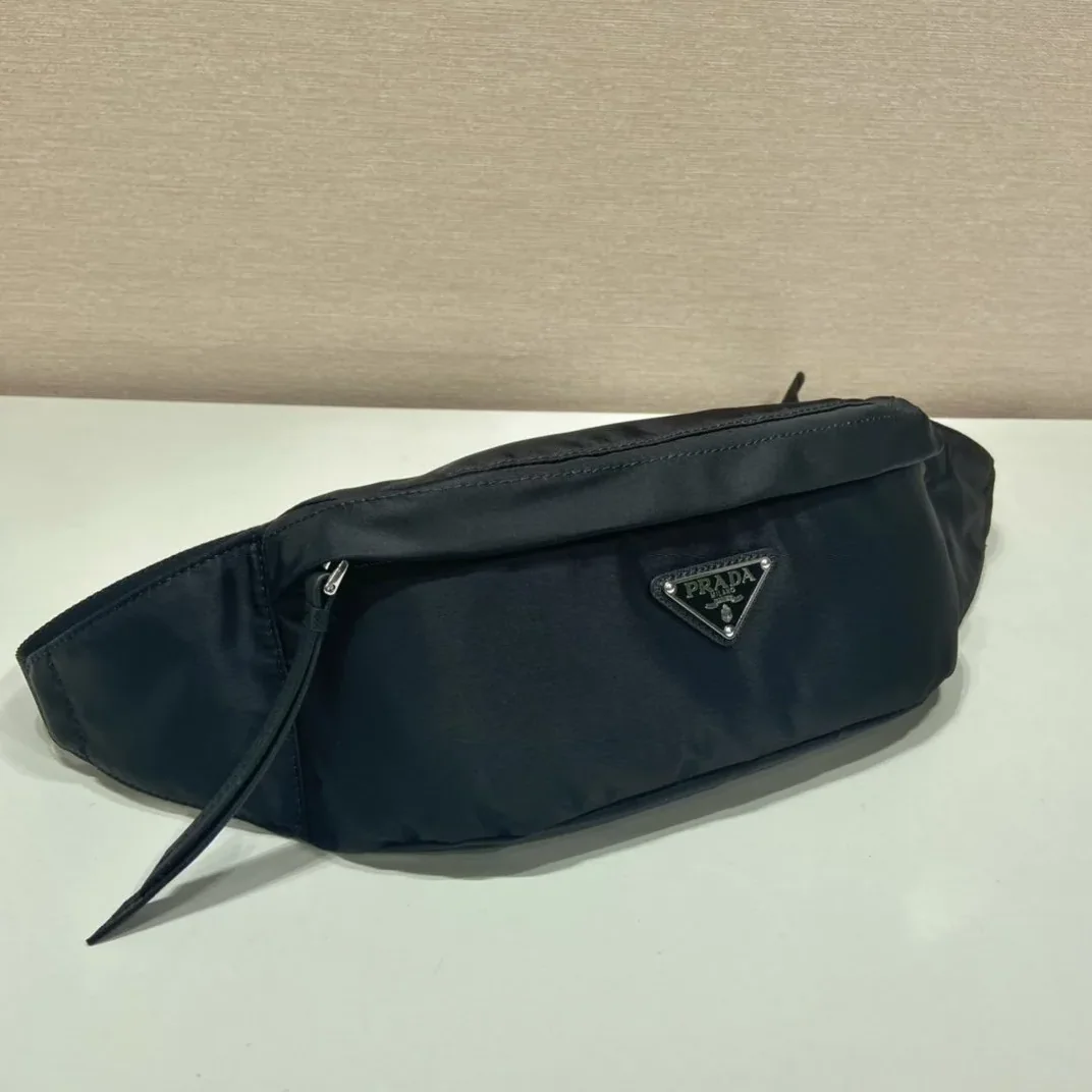 Prada Re-Nylon And Saffiano Belt Bag Black Prada Re-Nylon And Saffiano Belt Bag Black