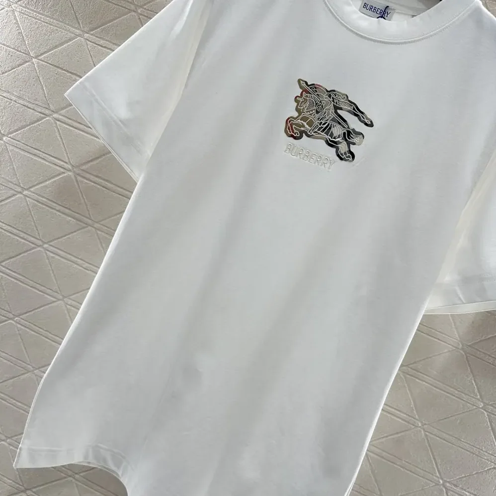 Burberry EKD Check Cotton T-shirt for Men in White Burberry EKD Check Cotton T-shirt for Men in White