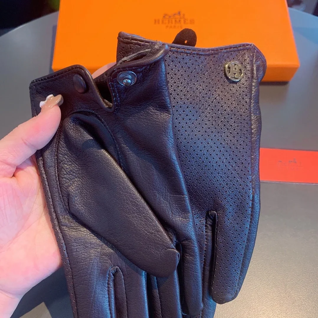 Hermes Soya Gloves In Dark Purple Hermes Soya Gloves In Dark Purple