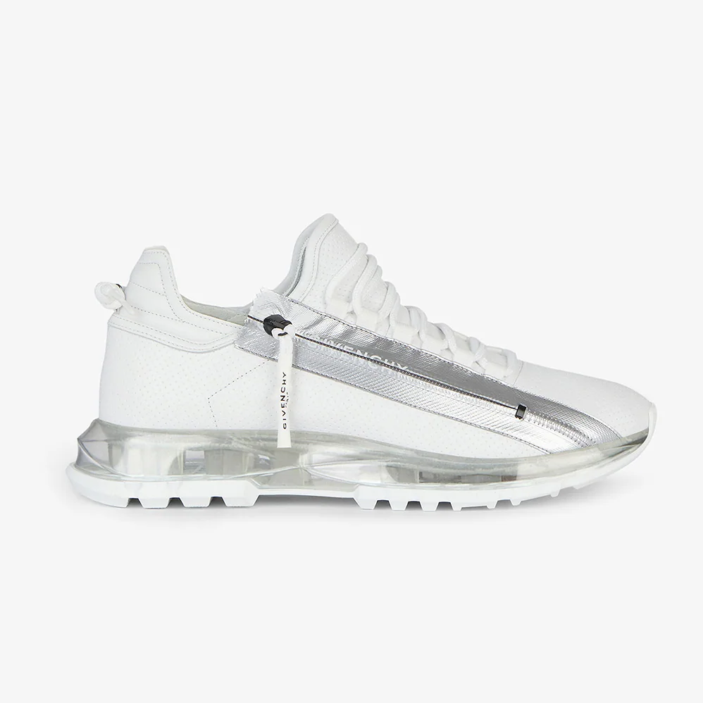 Givenchy Spectre Low Runners Sneakers in Perforated Leather with Zip for Unisex in White